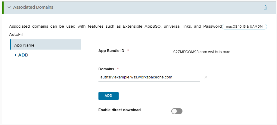 Associated Domains payload Associated Domains payload