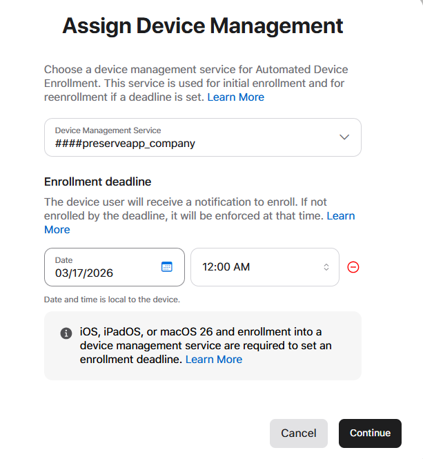 Assign Device Management Assign Device Management