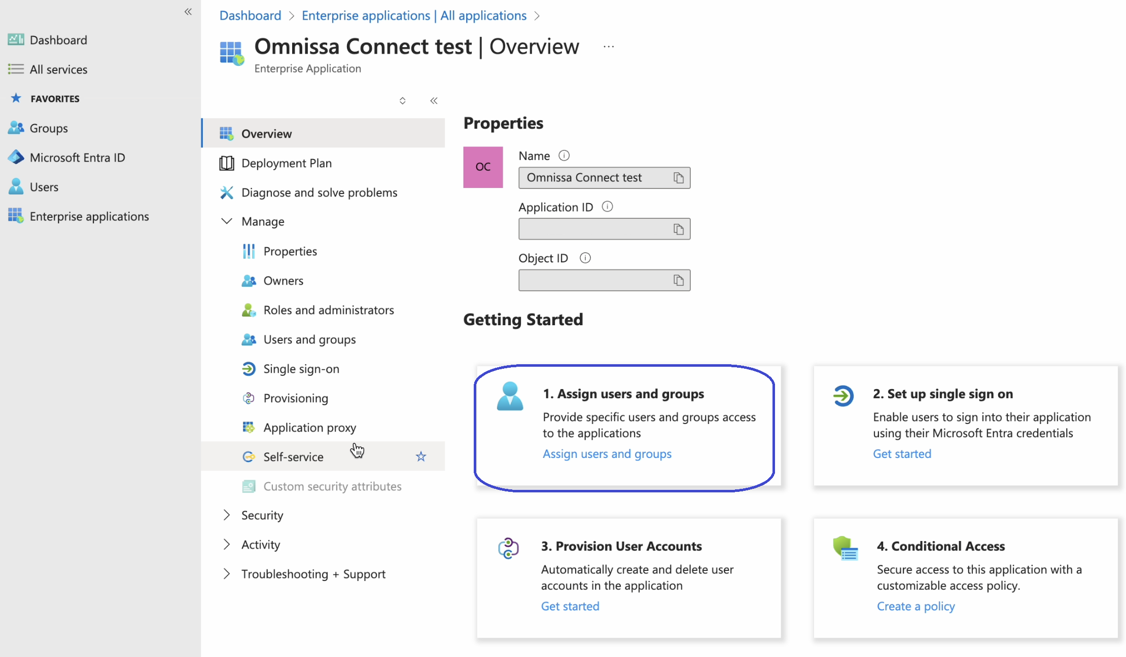 An image of the assign users and groups tile.