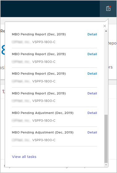 Expanding the Task Inbox drop-down menu.