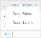 Using the filter-off button to reset the formatting of a table.