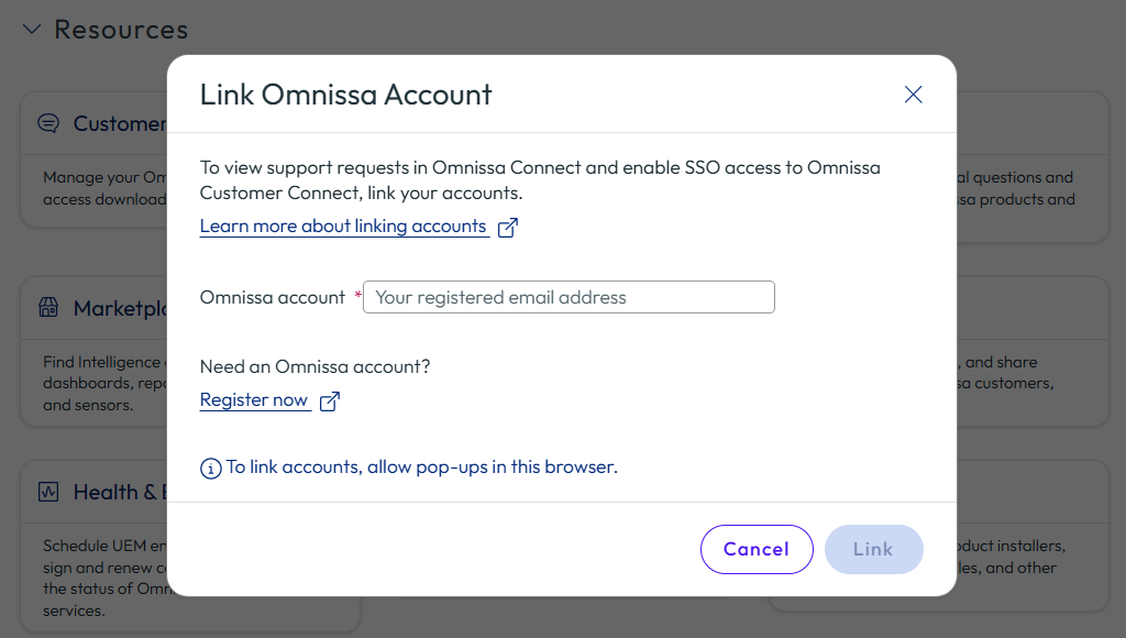 The system prompts you to enter your Omnissa account email. The system prompts you to enter your Omnissa account email.