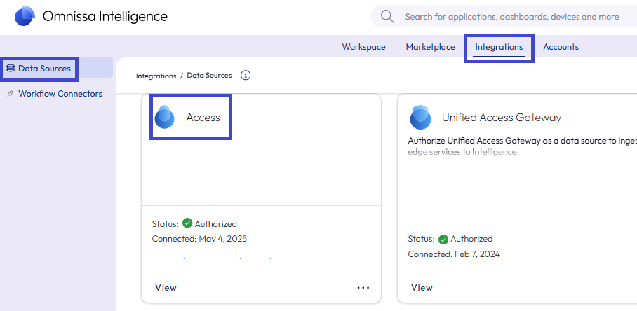 Use the Access integration tile in Intelligence to customize your Access URL.