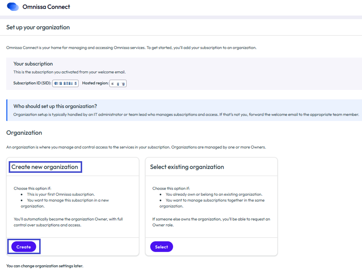 Create your own organization in Omnissa Connect.