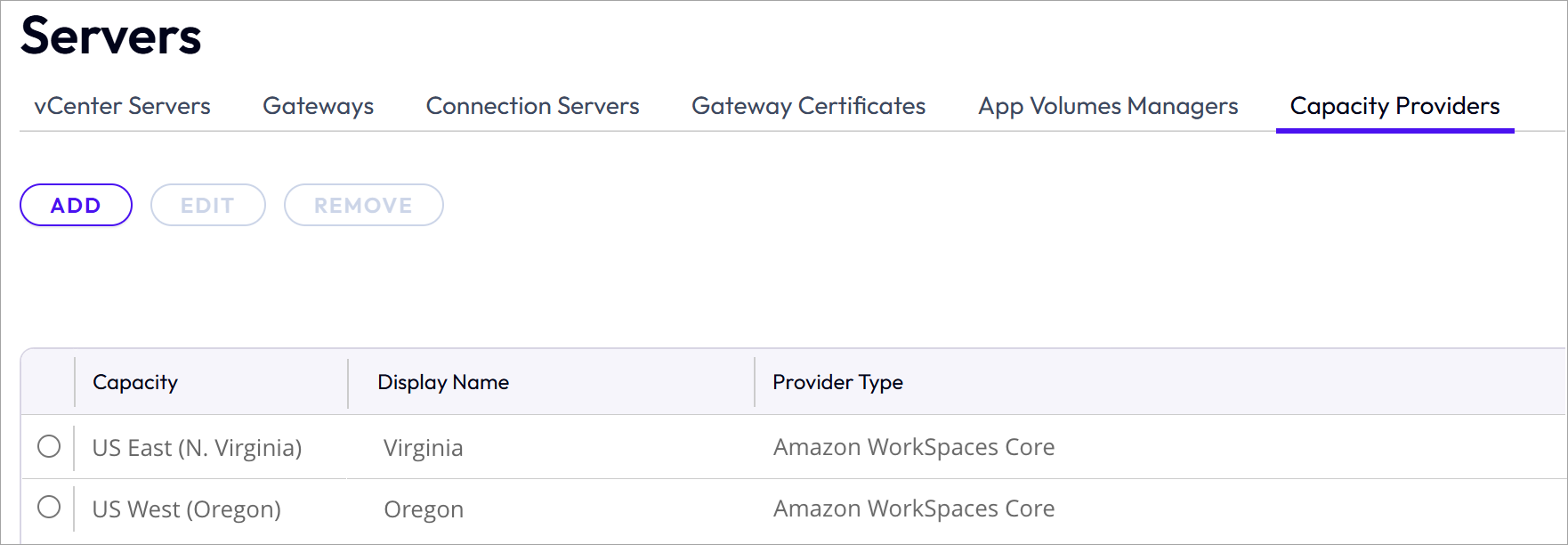 Provider displayed on the Capacity Providers UI Provider displayed on the Capacity Providers UI