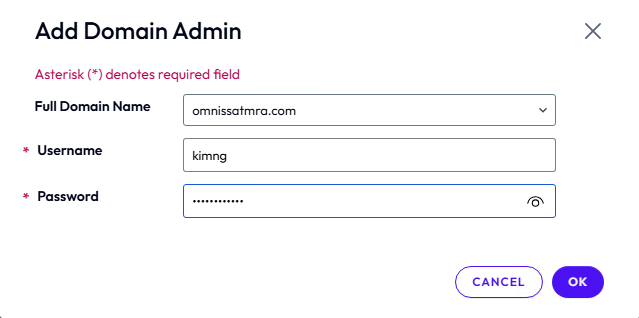 Add Domain Admin Add Domain Admin.