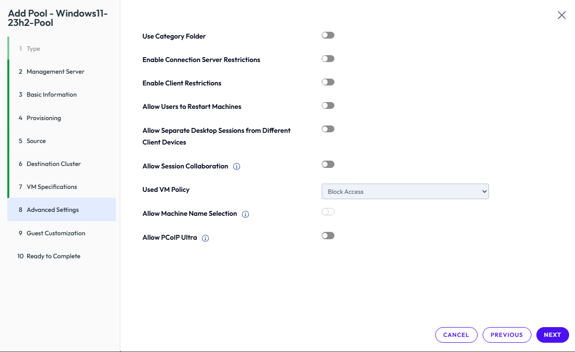 Advance Settings.