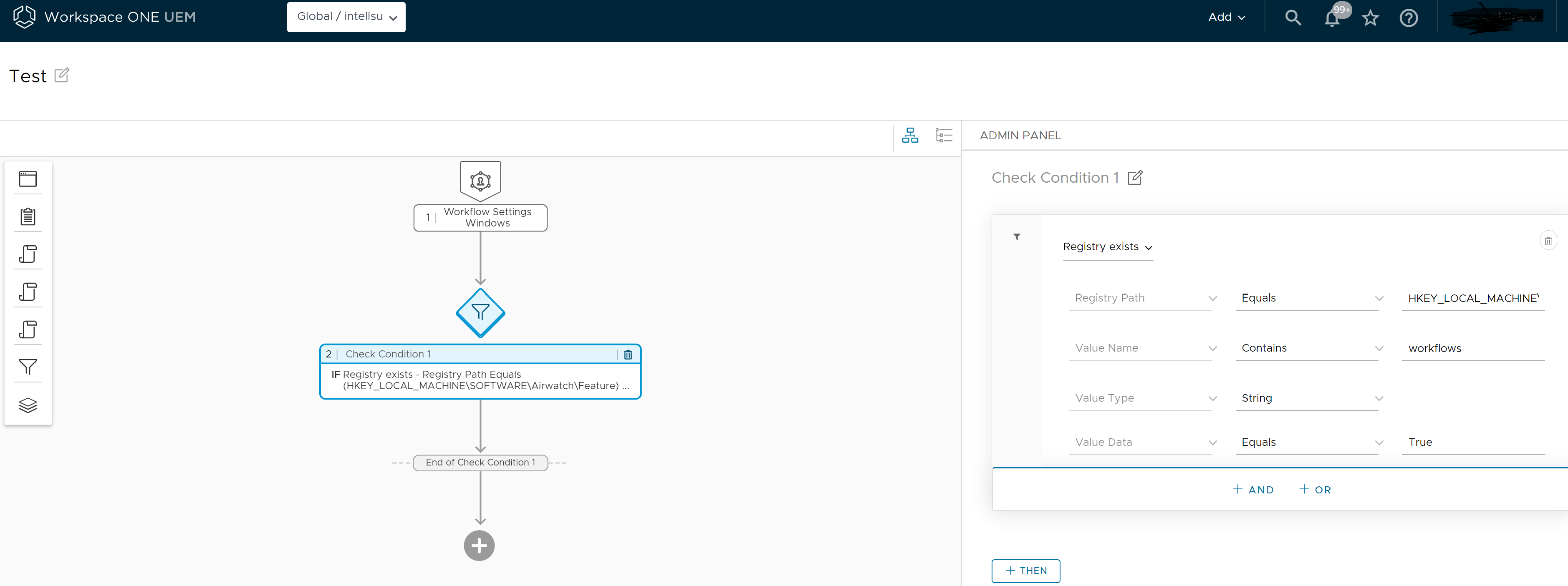 Enter registry values