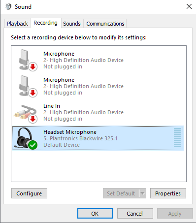 Use the Windows control panel to configure the default system microphone. Use the Windows control panel to configure the default system microphone.
