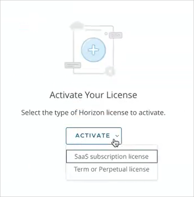 Use the Activate menu to select the SaaS subscription option.