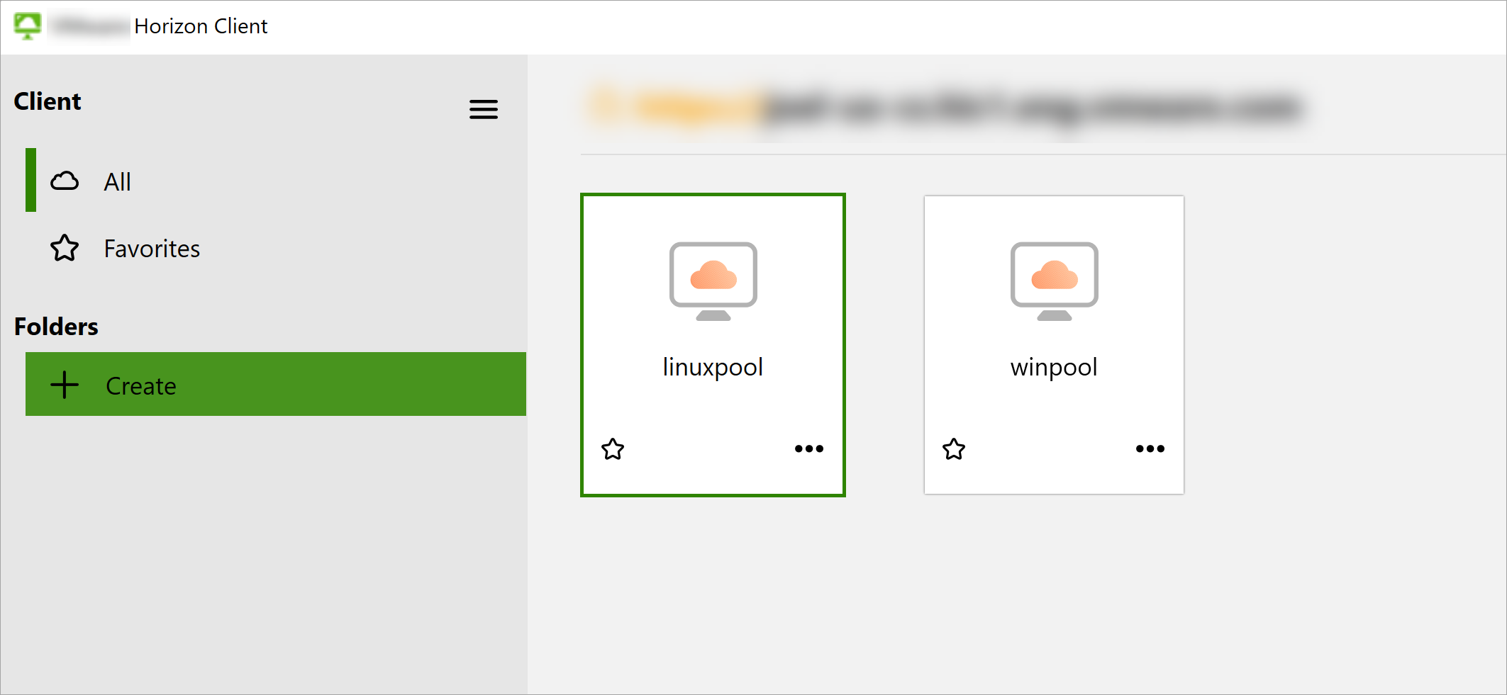 Click Create to add a new folder.