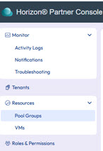 Left navigation with Monitor, Tenants, Resources, Roles and Permissions, and Settings sections