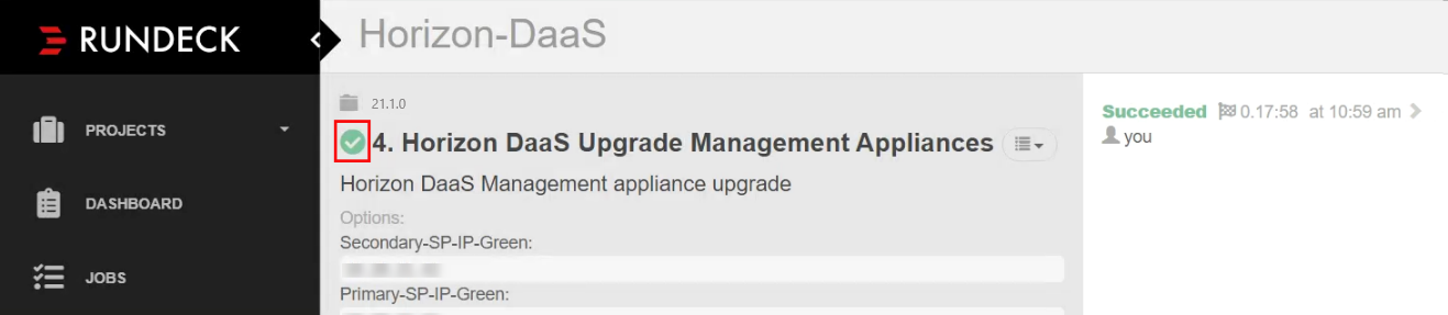 Green Check Mark Next to Job Name Green Check Mark Next to Job Name