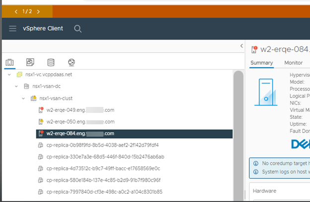 In vSphere Client, you can expand the NSX cluster to select the secondary NSX manager. In vSphere Client, you can expand the NSX cluster to select the secondary NSX manager.