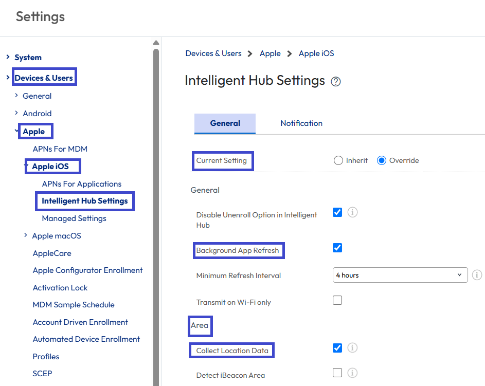 Configure the Hub settings to refresh in the background.
