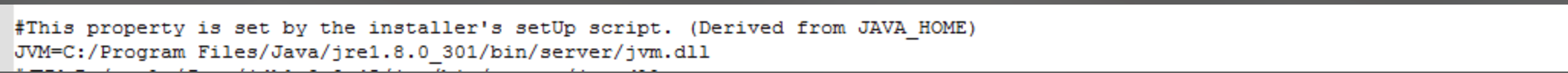 If you are using the JDK 8-based Intelligence Connector, you'll see the Java, jrel.8 version in the file path.