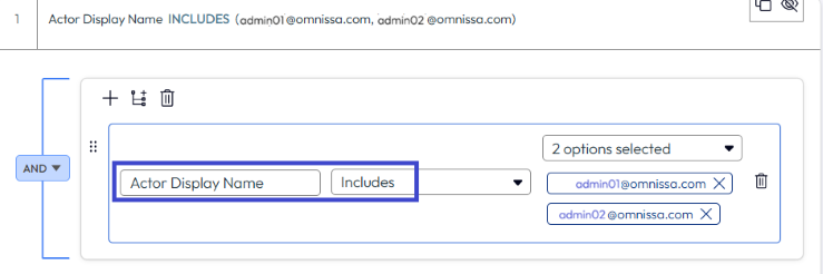 To find issues for specific admins, use the Actor Display Name attribute. To find issues for specific admins, use the Actor Display Name attribute.
