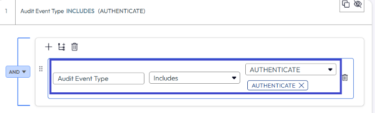 Create a list of events using the Audit Event Type attribute. Create a list of events using the Audit Event Type attribute.