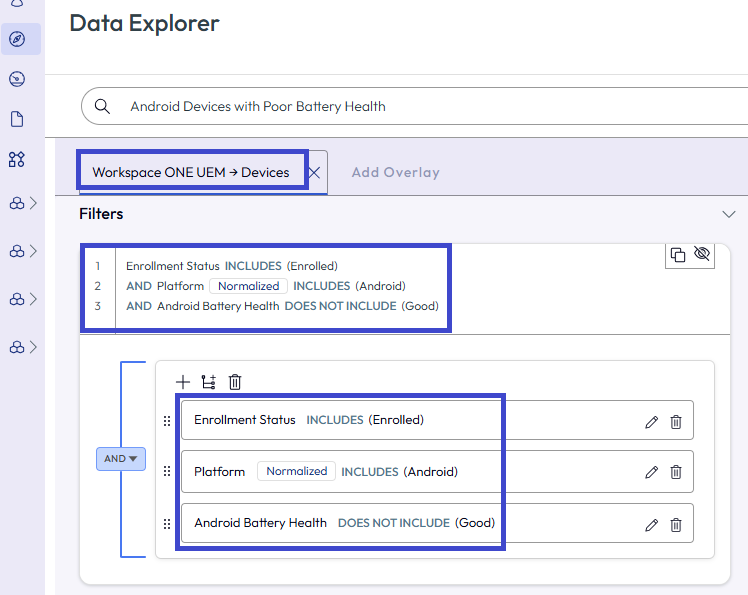 The query builder populates automatically with filters. The query builder populates automatically with filters.