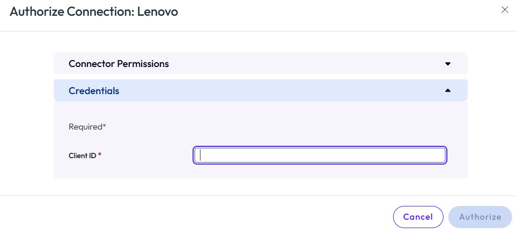 Add the Client ID you received from the Lenovo Warranty API tech group.
