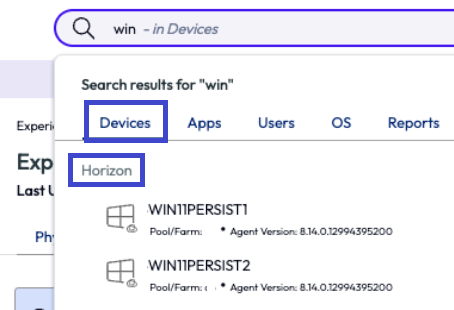 Find VMs fast by entering their names in the Search bar. Find VMs fast by entering their names in the Search bar.