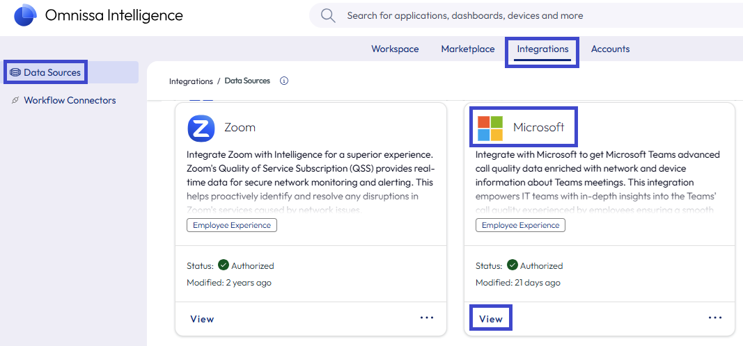 Find Microsoft Teams in the Integrations > Data Sources area so you can manage the integration. Find Microsoft Teams in the Integrations > Data Sources area so you can manage the integration.