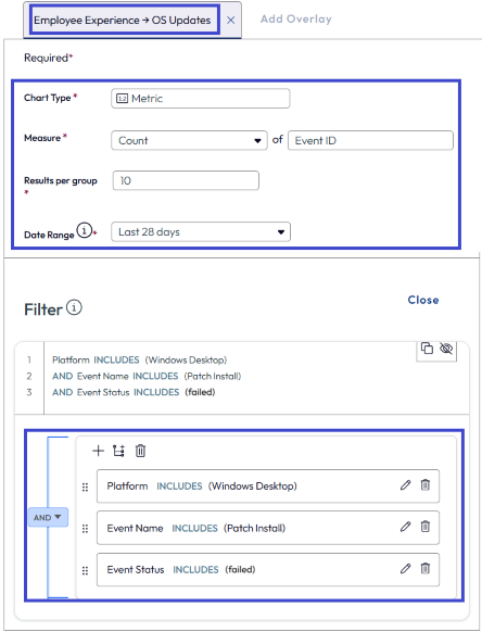 Use these settings to get a visual of the failed patch installations for your Windows and macOS devices. Use these settings to get a visual of the failed patch installations for your Windows and macOS devices.