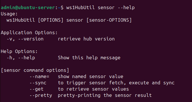 Sensor command options