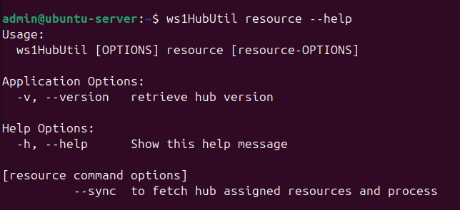 Resource command options