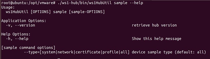 Sample command options