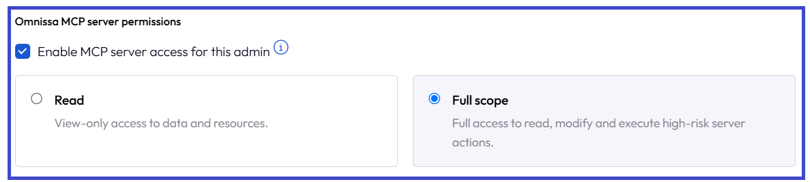 Give the admin the correct scope of permissions so that they do not accidentally perform an unwanted task using your AI agent.
