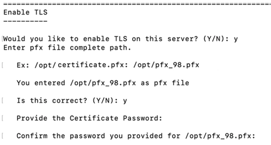 Enable TLS options
