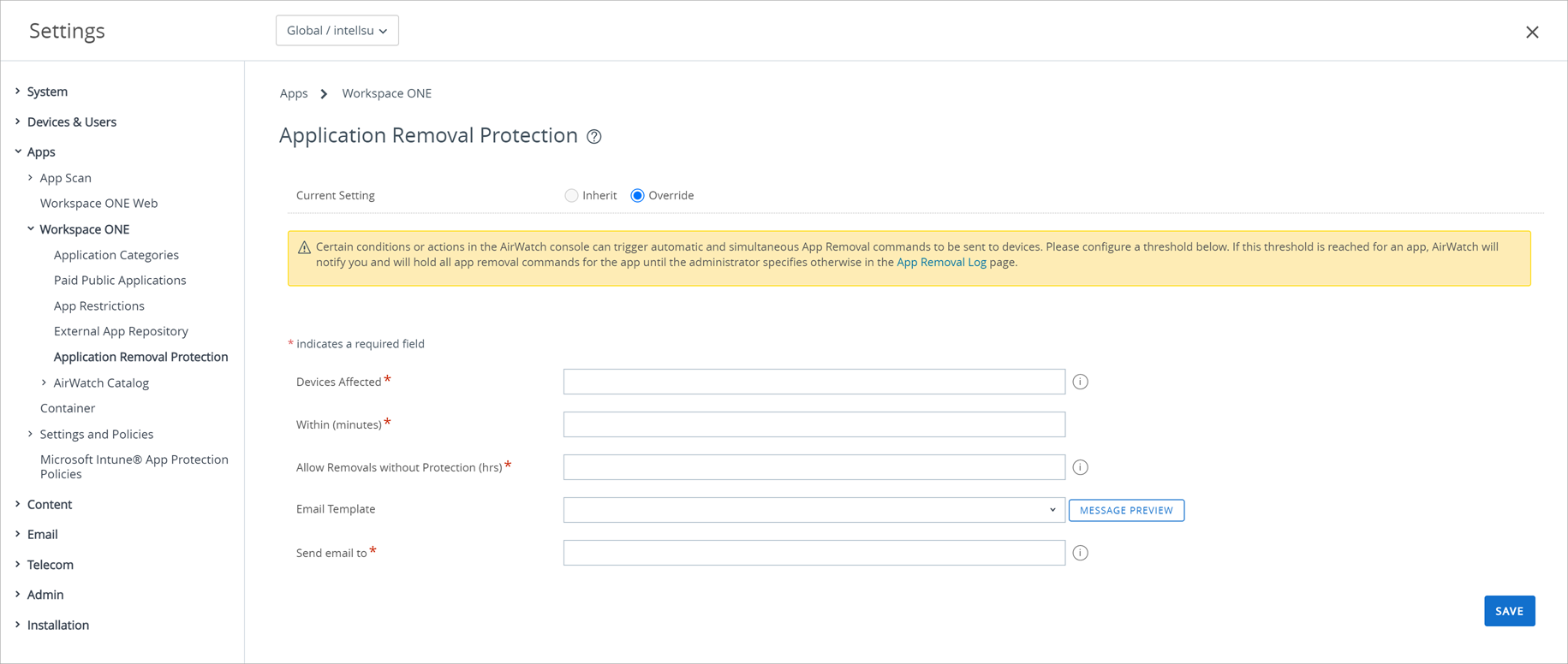 App Removal Protection