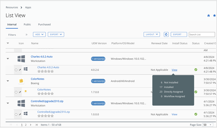 The quick deployment summary for specific app version is shown. The quick deployment summary for specific app version is shown.