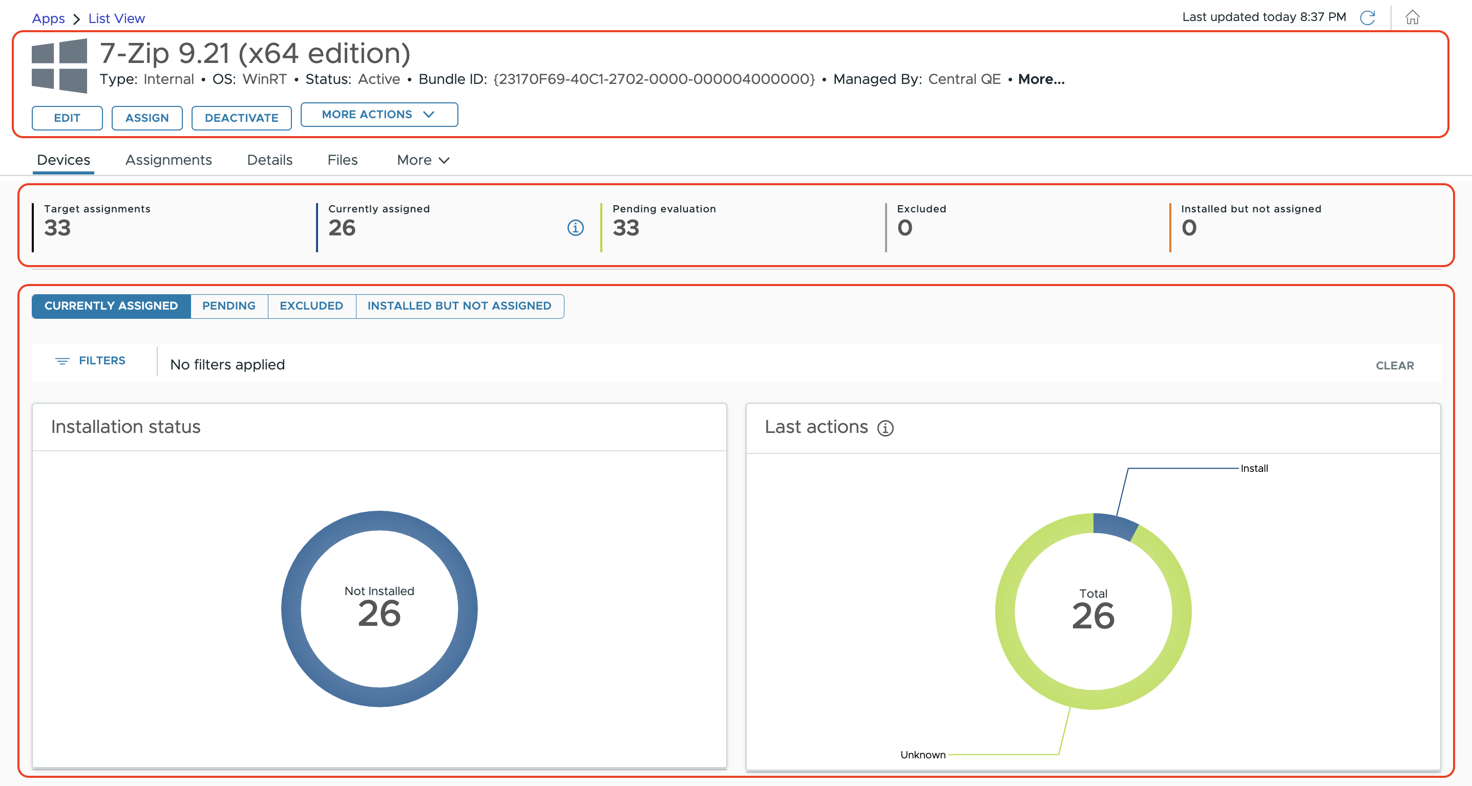 Deployment Tracking Dashboard for Individual App Versions