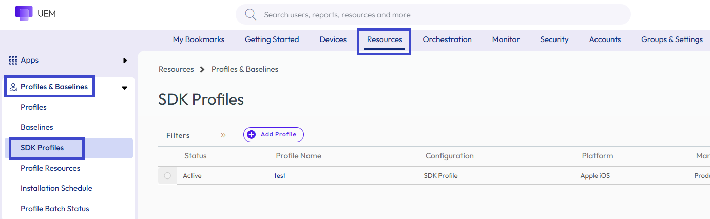 Custom SDK profiles contain most of the same settings as the default SDK profiles but allow you to apply settings to a single SDK-built app or a single Productivity app.
