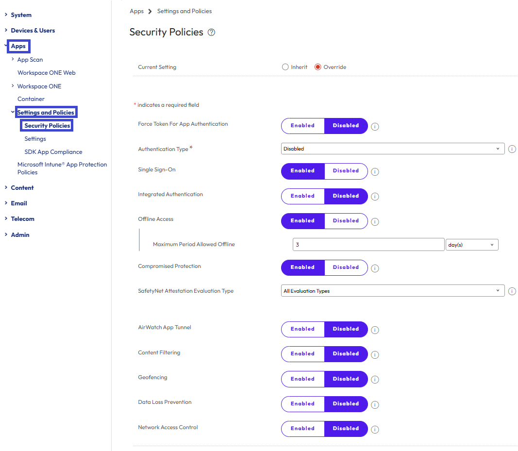 In the default SDK profiles in Security Policies, control how app users authenticate to and securely access apps. In the default SDK profiles in Security Policies, control how app users authenticate to and securely access apps.