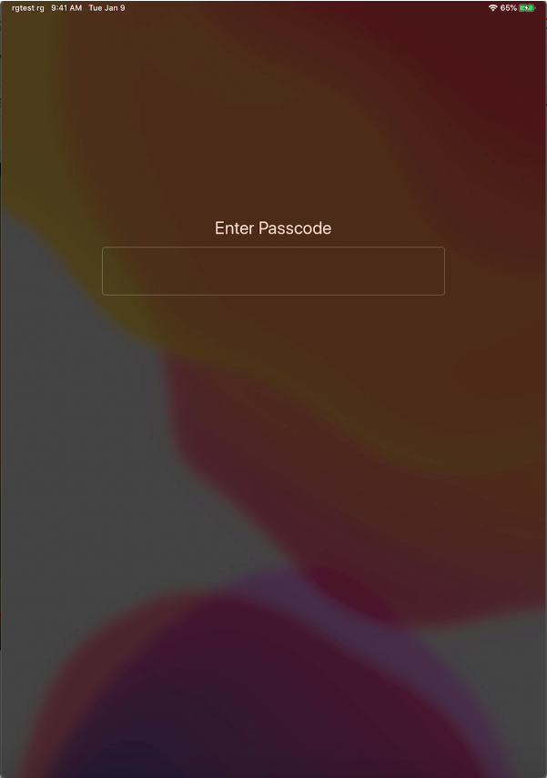 This screenshot shows the authentication screen for a shared iPad. This screenshot shows the authentication screen for a shared iPad.