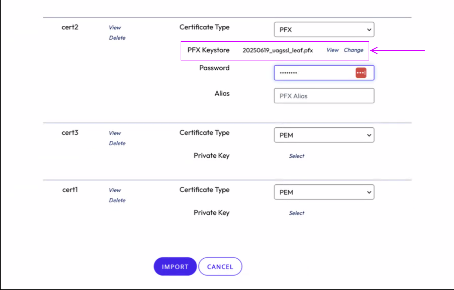 Unified Access Gateway with multiple internet certs View cert chain in UAG