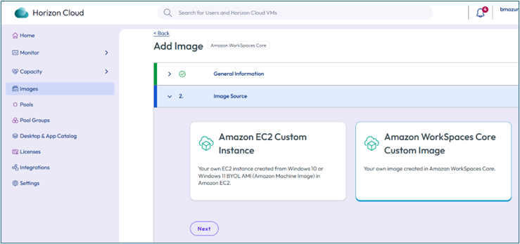 Amazon WorkSpaces Core Custom Image option Amazon WorkSpaces Core Custom Image option
