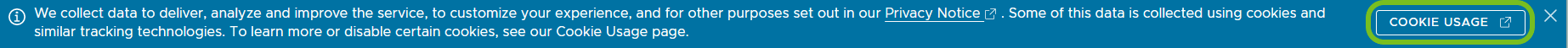 You can select the Cookie Usage button to opt-in or opt-out of using cookies You can select the Cookie Usage button to opt-in or opt-out of using cookies