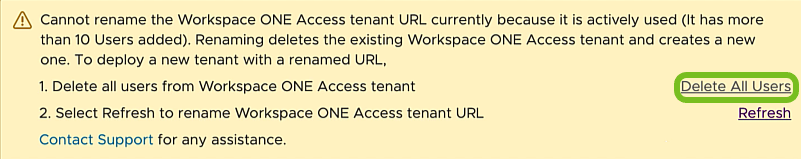 Use the Delete All Users menu so you can change your tenant. Use the Delete All Users menu so you can change your tenant.
