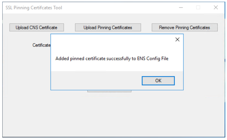 Add pinned certificates to the ENS configuration file Add pinned certificates to the ENS configuration file