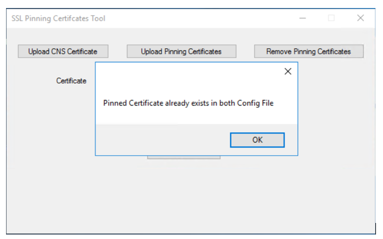 SSL pinning certificate tool window SSL pinning certificate tool window