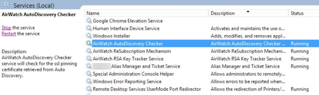Airwatch AutoDiscovery checker service Airwatch AutoDiscovery checker service