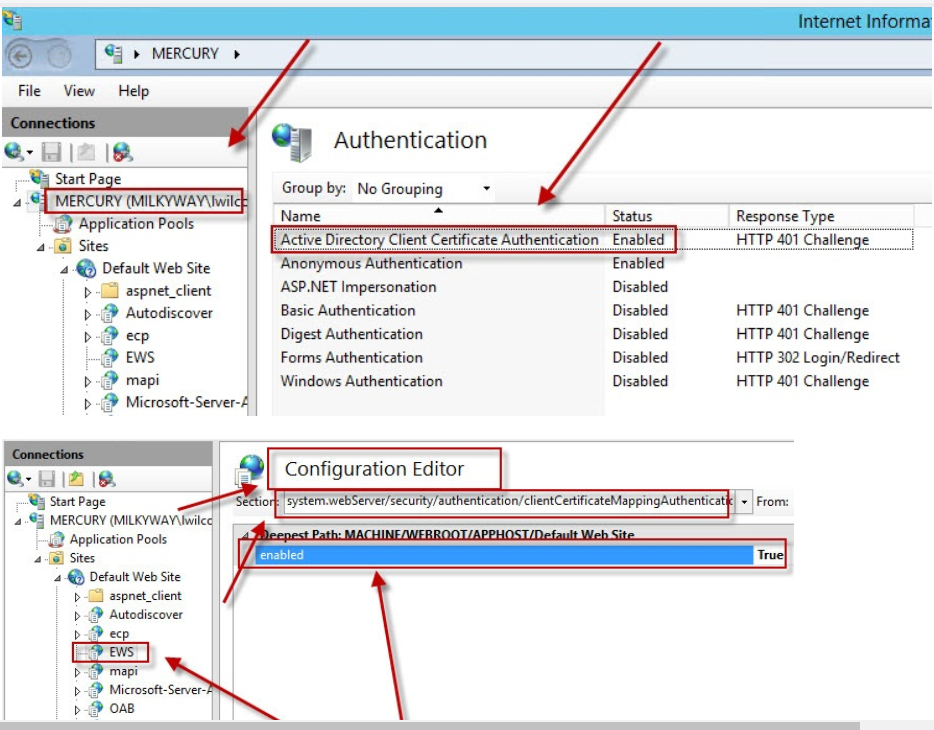 IIS console screen