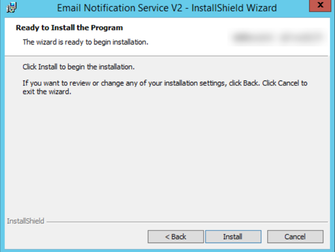 Installation Token window