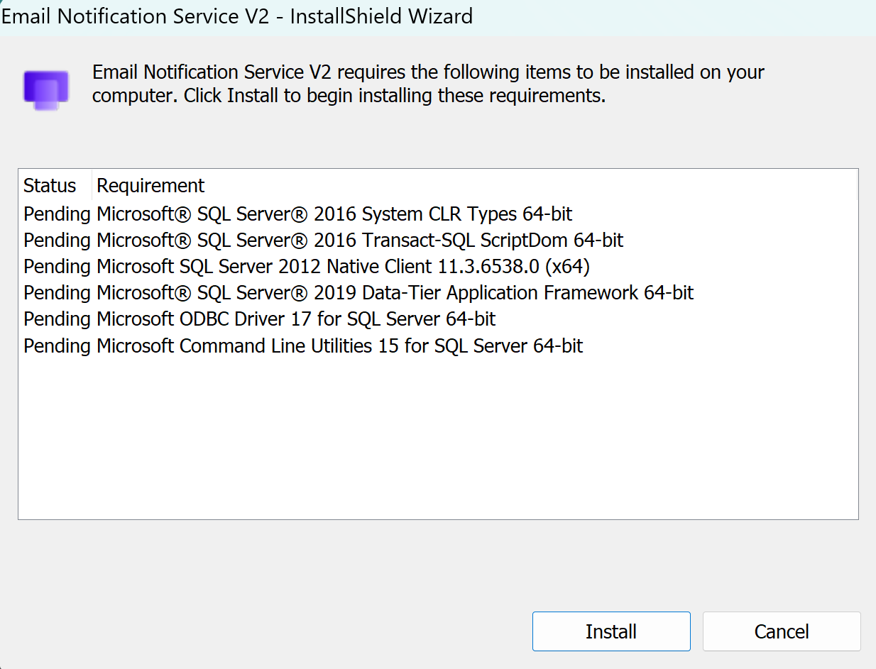 ENS2 install shield wizard