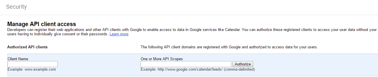 Manage API client access