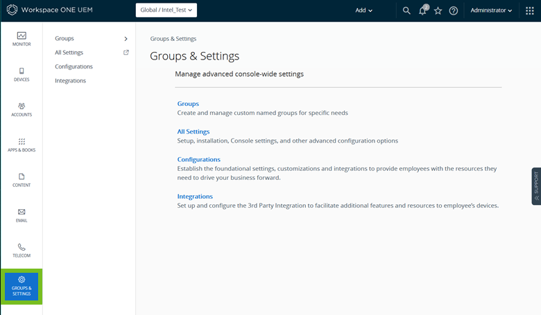 Integrations Sub Menu Integrations Sub Menu